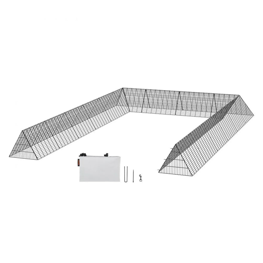 VEVOR Chicken Tunnels, 236.2 x 157.5 x 24.2 inch(LxWxH) Chicken Tunnels for Yard, Portable Chicken Tunnels for Outside with Corner Frames, 2 Sets, Suitable for Chickens, Ducks, Rabbits