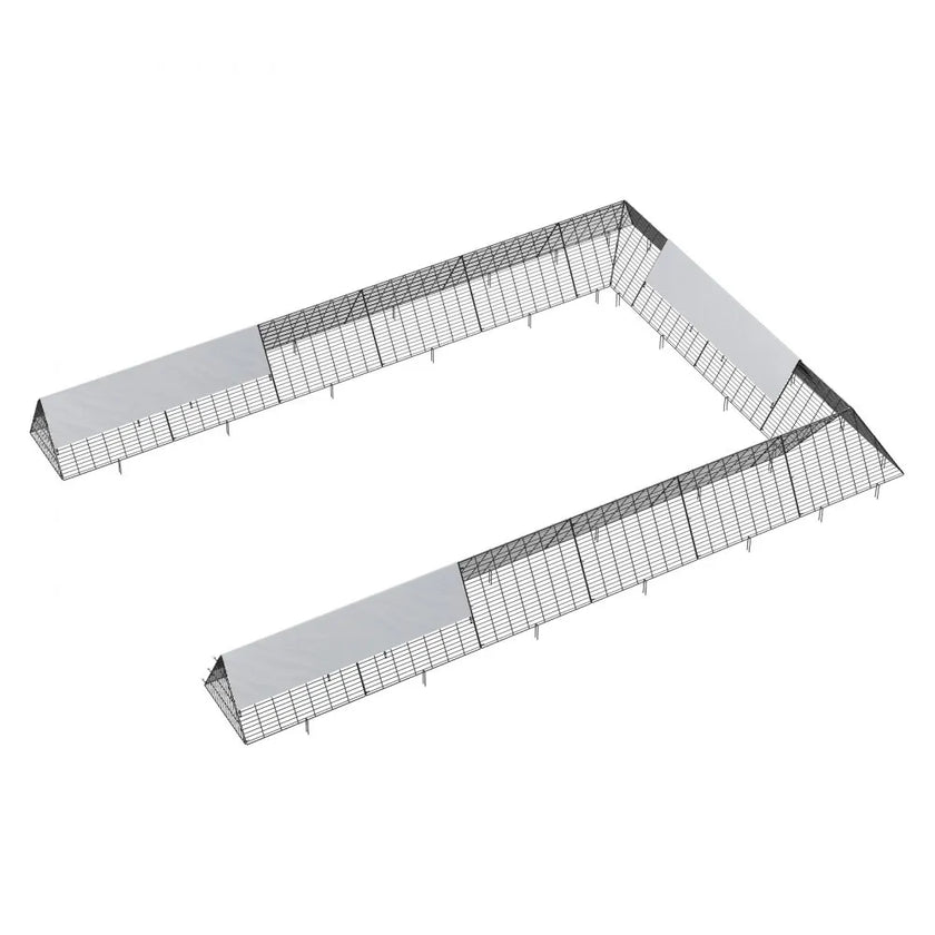 VEVOR Chicken Tunnels, 236.2 x 157.5 x 24.2 inch(LxWxH) Chicken Tunnels for Yard, Portable Chicken Tunnels for Outside with Corner Frames, 2 Sets, Suitable for Chickens, Ducks, Rabbits