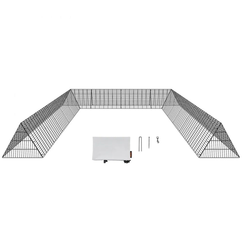 VEVOR Chicken Tunnels, 236.2 x 157.5 x 24.2 inch(LxWxH) Chicken Tunnels for Yard, Portable Chicken Tunnels for Outside with Corner Frames, 2 Sets, Suitable for Chickens, Ducks, Rabbits
