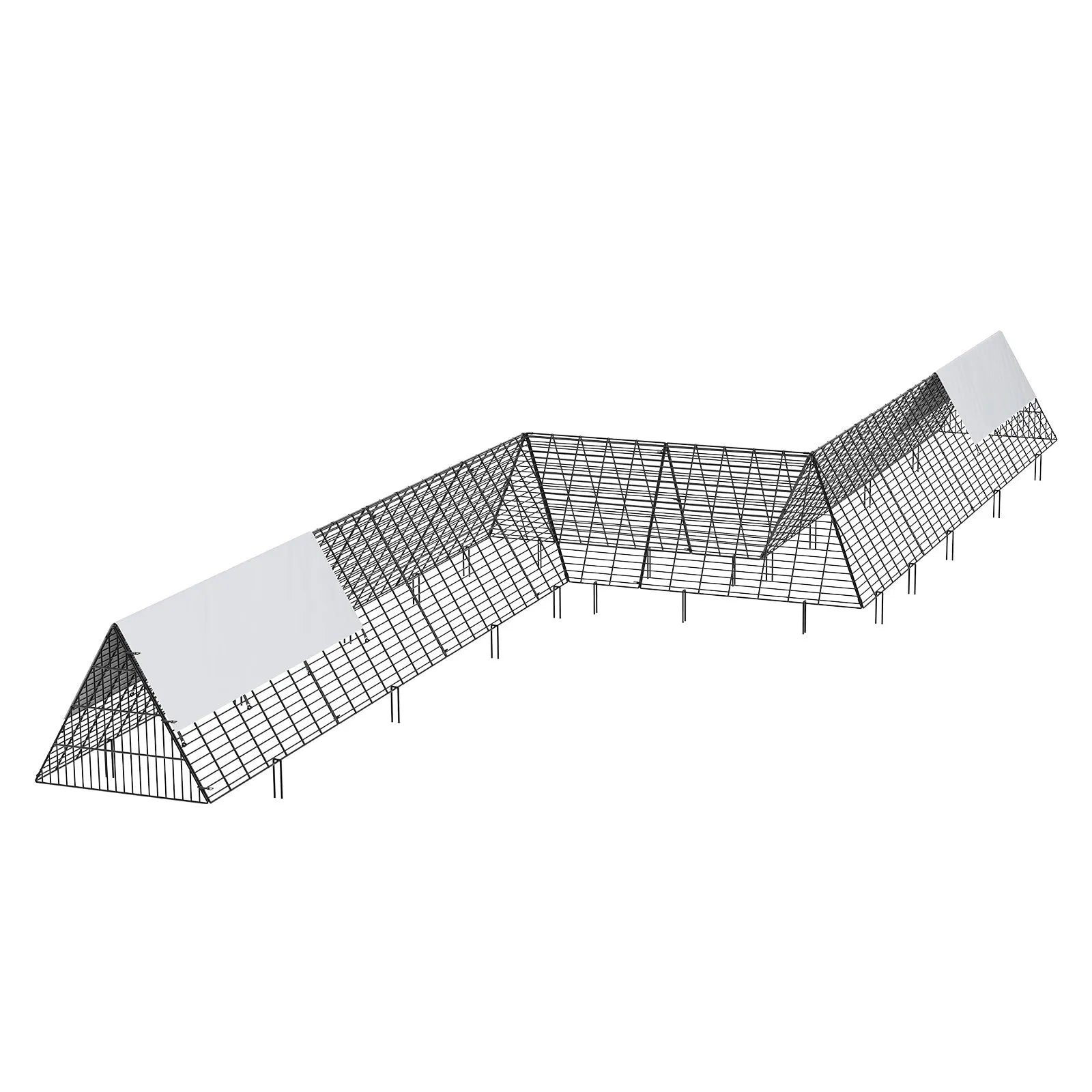 VEVOR Chicken Tunnels, 287 x 78.7 x 24.2 inch(LxWxH) Chicken Tunnels for Yard, Portable Chicken Tunnels for Outside with Corner Frames, 2 Sets, Suitable for Chickens, Ducks, Rabbits