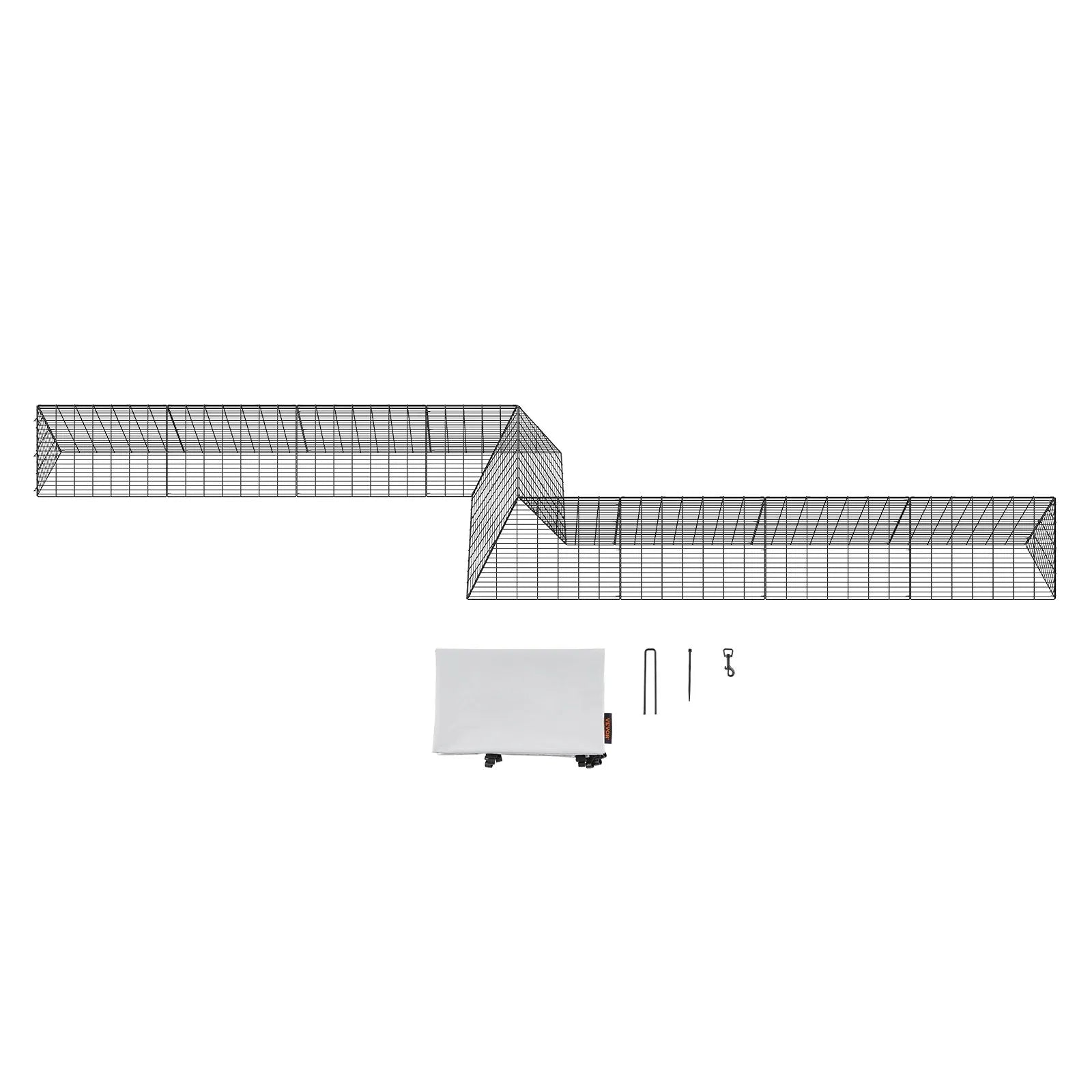 VEVOR Chicken Tunnels, 287 x 78.7 x 24.2 inch(LxWxH) Chicken Tunnels for Yard, Portable Chicken Tunnels for Outside with Corner Frames, 2 Sets, Suitable for Chickens, Ducks, Rabbits