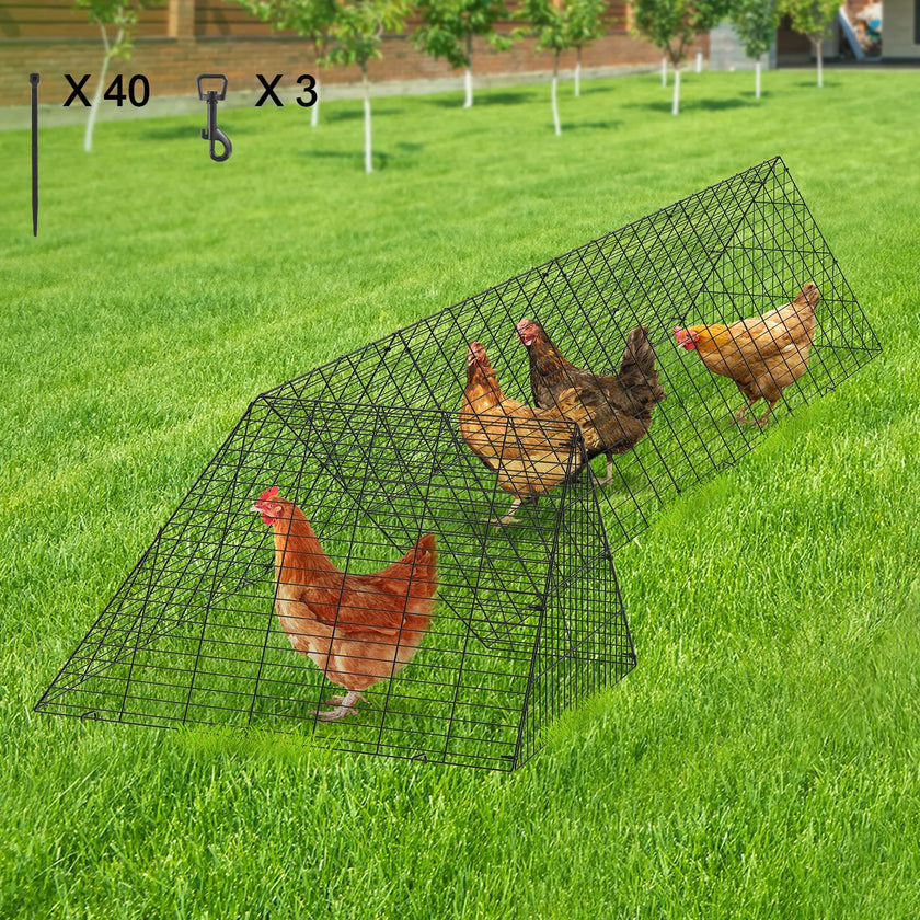 VEVOR Chicken Tunnels, 157.5 x 39.4 x 24.2 inch(LxWxH) Chicken Tunnels for Yard, Portable Chicken Tunnels for Outside with Corner Frames, Chicken Coop Run, Suitable for Chickens, Ducks, Rabbits