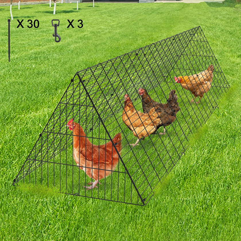 VEVOR Chicken Tunnels, 118.1 x 28 x 24.2 inch (LxWxH) Chicken Tunnels for Yard, Portable Chicken Tunnels for Outside Easy Installation, Chicken Coop Run, Suitable for Chickens, Ducks, Rabbits