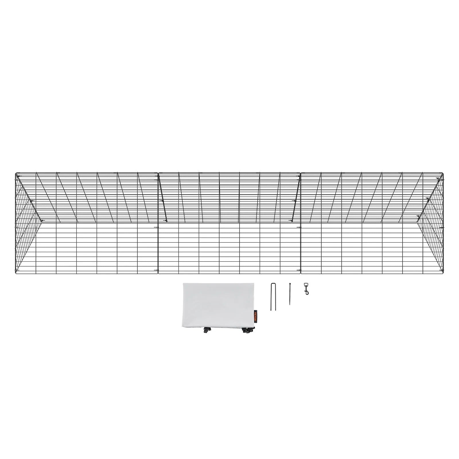 VEVOR Chicken Tunnels, 118.1 x 28 x 24.2 inch (LxWxH) Chicken Tunnels for Yard, Portable Chicken Tunnels for Outside Easy Installation, Chicken Coop Run, Suitable for Chickens, Ducks, Rabbits