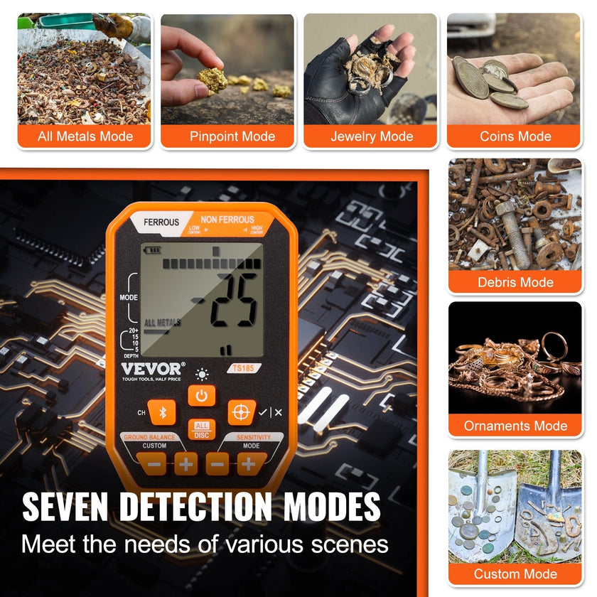 VEVOR Waterproof Metal Detector, 12