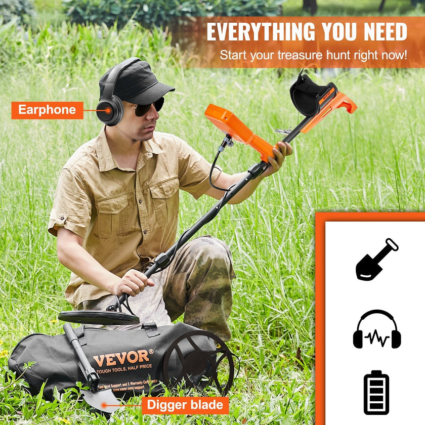 VEVOR Waterproof Metal Detector, 12