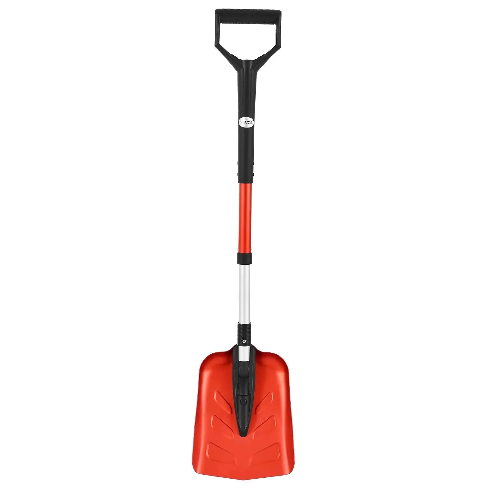 VEVOR Snow Shovel for Driveway, 9 in Foldable Snow Shovel with D-shaped Handle, , 36-40 in Adjustable, Lightweight Aluminum Alloy Snows Removal Tool, Reduce Back Strains for Garden Car Camping