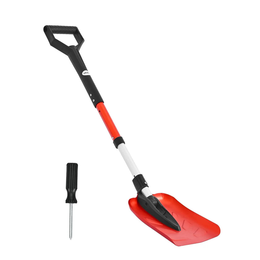 VEVOR Snow Shovel for Driveway, 9 in Foldable Snow Shovel with D-shaped Handle, , 36-40 in Adjustable, Lightweight Aluminum Alloy Snows Removal Tool, Reduce Back Strains for Garden Car Camping