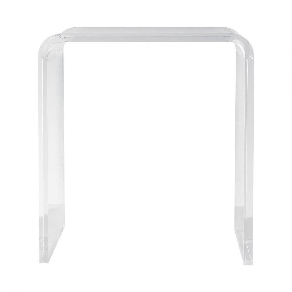 VEVOR Acrylic End Table, C-Shaped Lucite Side Table, Clear Acrylic Side Table for Drink, Food, Snack used in Living Room, Bedroom, and Study