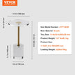 VEVOR Clear Acrylic End Table, Acrylic Side Table with a Solid Base, 11.9 x 11.9 inch Round Tabletop, 21.4 inch High, for Coffee, Drink, Food, Snack used in Living Room, Bedroom, and Study