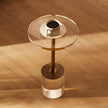 VEVOR Clear Acrylic End Table, Acrylic Side Table with a Solid Base, 11.9 x 11.9 inch Round Tabletop, 21.4 inch High, for Coffee, Drink, Food, Snack used in Living Room, Bedroom, and Study