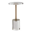 VEVOR Clear Acrylic End Table, Acrylic Side Table with a Solid Base, 11.9 x 11.9 inch Round Tabletop, 21.4 inch High, for Coffee, Drink, Food, Snack used in Living Room, Bedroom, and Study