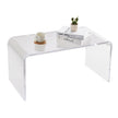 VEVOR Acrylic Coffee Table, C-Shaped Clear Acrylic End Table, 16.3 inch high Transparent Acrylic Side Table, for Coffee, Drink, Food, Snack used in Living Room, Courtyard, Terrace