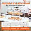 VEVOR Pastry Display Case, 2-Tier Commercial Countertop Bakery Display Case, Acrylic Display Box with Rear Door Access & Removable Shelves, Keep Fresh for Donut Bagels Cake Cookie, 22