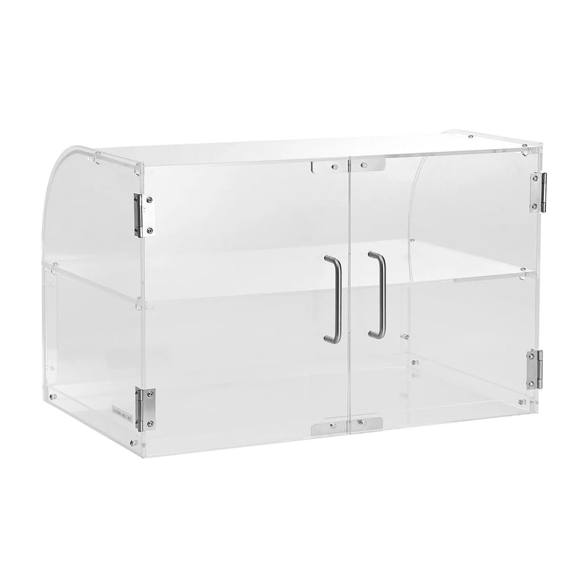 VEVOR Pastry Display Case, 2-Tier Commercial Countertop Bakery Display Case, Acrylic Display Box with Rear Door Access & Removable Shelves, Keep Fresh for Donut Bagels Cake Cookie, 22