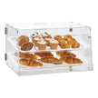 VEVOR Pastry Display Case, 2-Tier Commercial Countertop Bakery Display Case, Acrylic Display Box with Rear Door Access & Removable Shelves, Keep Fresh for Donut Bagels Cake Cookie, 20.7