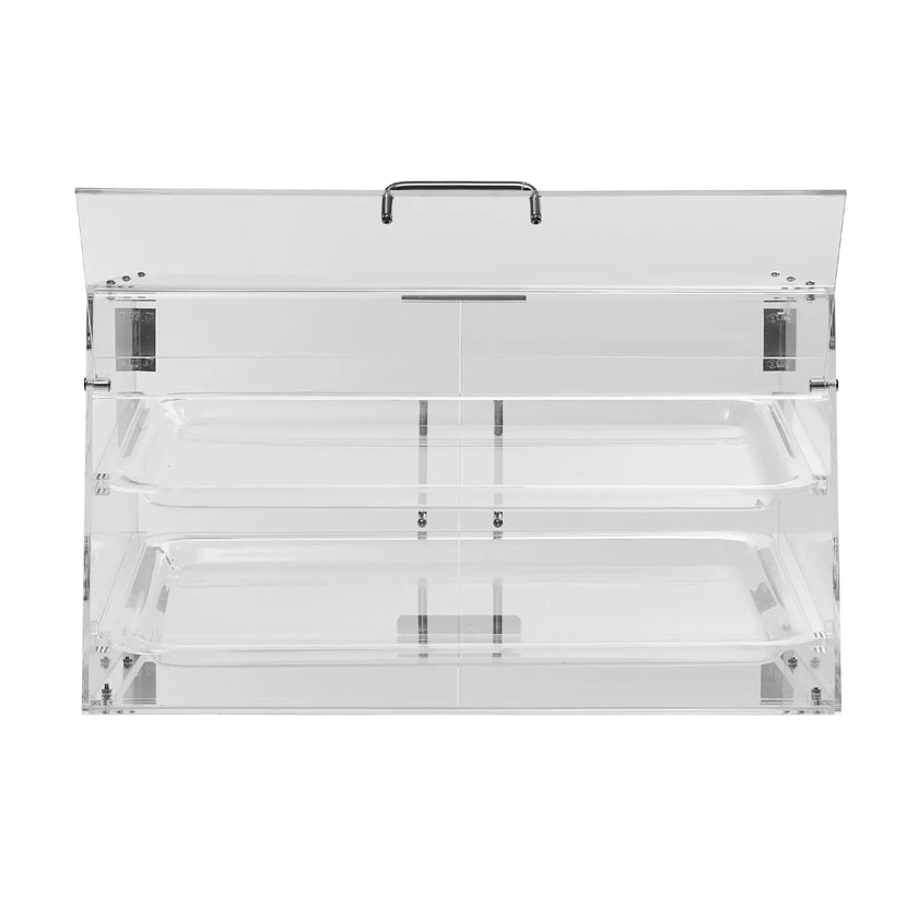 VEVOR Pastry Display Case, 2-Tier Commercial Countertop Bakery Display Case, Acrylic Display Box with Rear Door Access & Removable Shelves, Keep Fresh for Donut Bagels Cake Cookie, 20.7