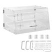 VEVOR Pastry Display Case, 2-Tier Commercial Countertop Bakery Display Case, Acrylic Display Box with Rear Door Access & Removable Shelves, Keep Fresh for Donut Bagels Cake Cookie, 20.7
