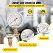 VEVOR Hydraulic Pressure Test Kit 25/40/60MPa, Hydraulic Test Gauge Kit with 6 Couplings, Hydraulic Gauge Kit Made of 304 Stainless Steel, for Excavator Construction Machinery, Green