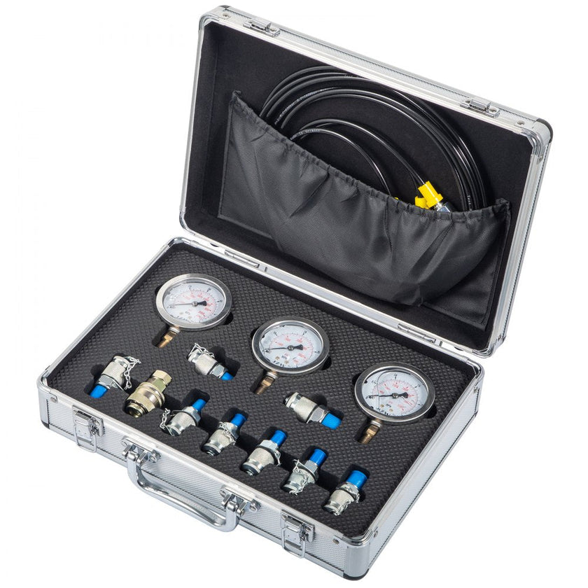 Hydraulic Pressure Gauge Test Kit 9000 Psi Tester No Distortion Construction
