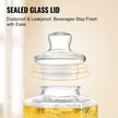 VEVOR Beverage Dispenser, 2.5 Gallon Drink Dispensers for Parties, Glass Juice Dispenser with Stand, Stainless Steel Spigot, Iced Tea Lemonade Juice Water Dispenser, for Restaurants, Hotels, Parties