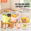 VEVOR Beverage Dispenser, 1 Gallon Drink Dispensers for Parties, Glass Juice Dispenser with Stand, Stainless Steel Spigot, Iced Tea Lemonade Juice Water Dispenser, for Restaurants, Hotels, Parties