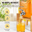 VEVOR Beverage Dispenser, 1 Gallon Drink Dispensers for Parties, Glass Juice Dispenser with Stand, Stainless Steel Spigot, Iced Tea Lemonade Juice Water Dispenser, for Restaurants, Hotels, Parties