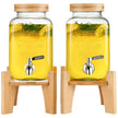VEVOR Beverage Dispenser, 1 Gallon Drink Dispensers for Parties, Glass Juice Dispenser with Stand, Stainless Steel Spigot, Iced Tea Lemonade Juice Water Dispenser, for Restaurants, Hotels, Parties