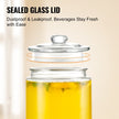 VEVOR Beverage Dispenser, 2 Gallon Drink Dispensers for Parties, Glass Juice Dispenser with Stainless Steel Spigot, Iced Tea Lemonade Juice Water Dispenser, for Restaurants, Hotels, Parties