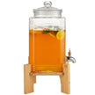 VEVOR Beverage Dispenser, 1.5 Gallon Drink Dispensers for Parties, Glass Juice Dispenser with Stand, Stainless Steel Spigot, Iced Tea Lemonade Juice Water Dispenser, for Restaurants, Hotels, Parties