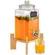 VEVOR Beverage Dispenser, 1.5 Gallon Drink Dispensers for Parties, Glass Juice Dispenser with Stand, Stainless Steel Spigot, Iced Tea Lemonade Juice Water Dispenser, for Restaurants, Hotels, Parties