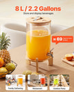 VEVOR Drink Dispenser 2.2 Gal Beverage Dispenser for Parties Glass with Stand