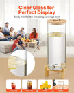VEVOR Beverage Dispenser, 3.5 Gallon Drink Dispensers for Parties, Glass Juice Dispenser with Wood Stand, Stainless Steel Spigot, Iced Tea Lemonade Juice Water Dispensers for Parties