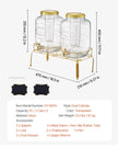 VEVOR Beverage Dispenser, 2 Pack 2 Gallon Drink Dispensers for Parties, Glass Juice Dispenser with Metal Stand, Stainless Steel Spigot, Infuser, Iced Tea Lemonade Juice Water Dispensers for Parties