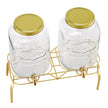 VEVOR Beverage Dispenser, 2 Pack 2 Gallon Drink Dispensers for Parties, Glass Juice Dispenser with Metal Stand, Stainless Steel Spigot, Infuser, Iced Tea Lemonade Juice Water Dispensers for Parties