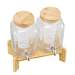 VEVOR Drink Dispenser 1 Gal Beverage Dispenser for Parties Glass with Stand 2PCS
