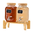 VEVOR Drink Dispenser 1 Gal Beverage Dispenser for Parties Glass with Stand 2PCS