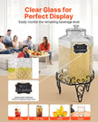 VEVOR Drink Dispenser 2.5 Gal Beverage Dispenser for Parties Glass with Stand