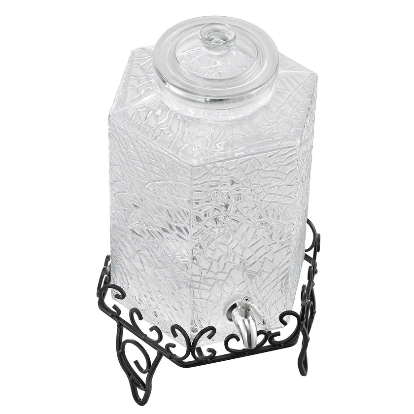 VEVOR Drink Dispenser 2.5 Gal Beverage Dispenser for Parties Glass with Stand