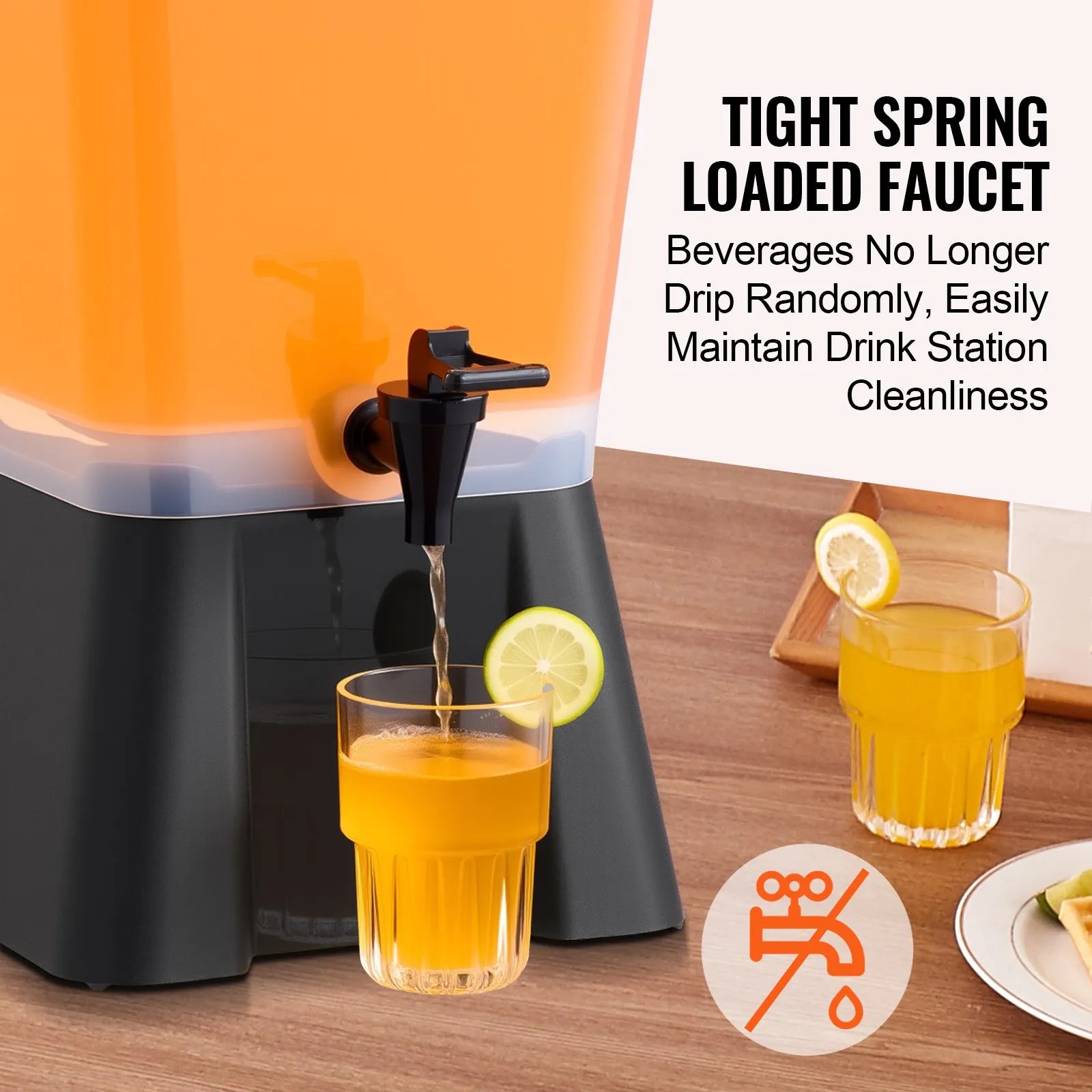 VEVOR Drink Dispenser 5 Gal Beverage Dispenser for Parties Plastic with Spigot