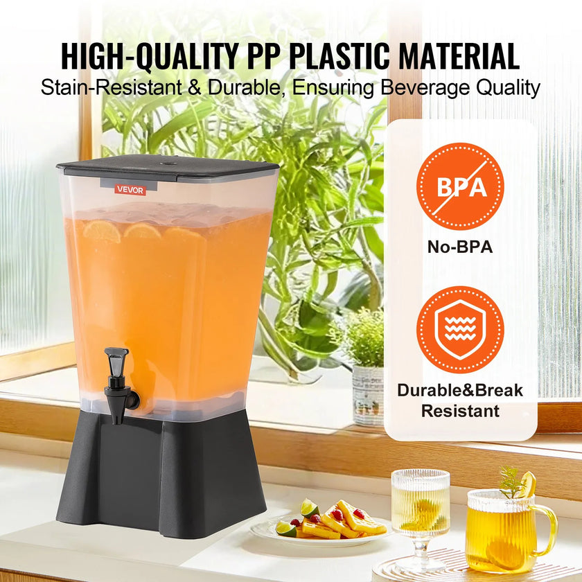 VEVOR Drink Dispenser 5 Gal Beverage Dispenser for Parties Plastic with Spigot