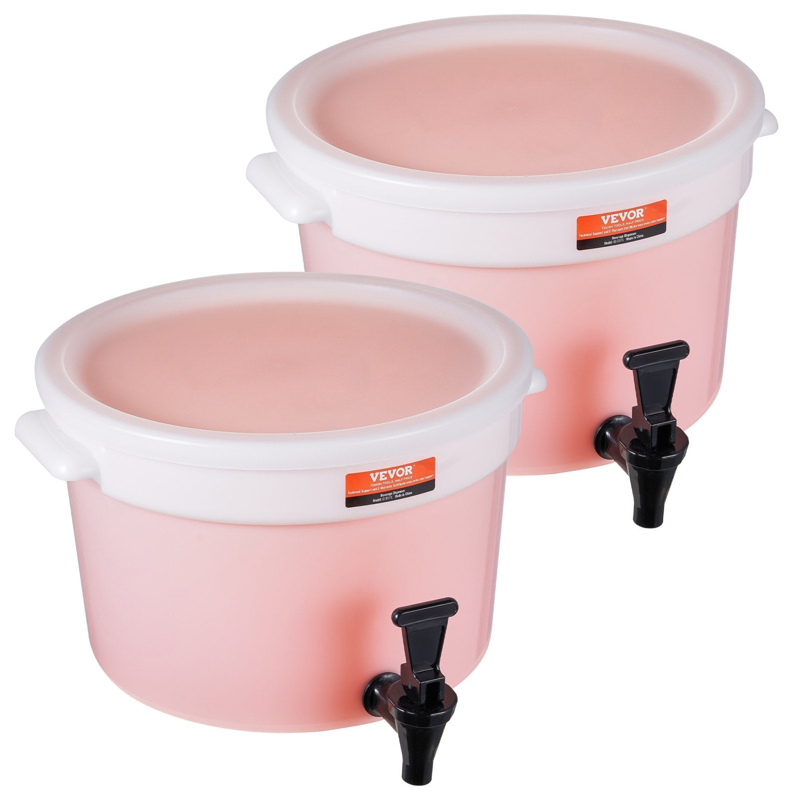 VEVOR Beverage Dispenser, 3 Gallon Drink Dispensers for Parties, Plastic Juice Dispenser with Spigot and Lid, Iced Tea Lemonade Juice Water Dispenser, for Restaurants, Hotels, Parties, 2 Pack