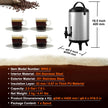 VEVOR Stainless Steel Insulated Beverage Dispenser, 2 Gallon 7.6 Liter, Thermal Hot and Cold Drink Server Dispenser with Spigot Handle, Food-grade for Hot Tea Coffee Water Restaurant Drink Shop