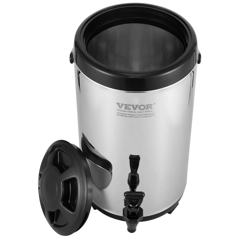VEVOR Stainless Steel Insulated Beverage Dispenser, 2.4 Gallon 9.2 Liter, Thermal Hot and Cold Drink Server Dispenser with Spigot Handle, Food-grade for Hot Tea Coffee Water Restaurant Drink Shop