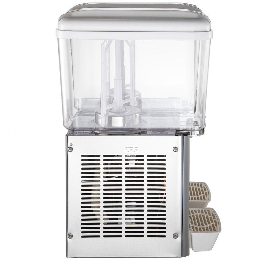 VEVOR 110V Commercial Beverage Dispenser,9.5 Gallon 36L 2 Tanks Juice Dispenser Commercial,18 Liter Per Tank 300W Stainless Steel Food Grade Material Ice Tea Drink Dispenser Equipped with Thermostat C