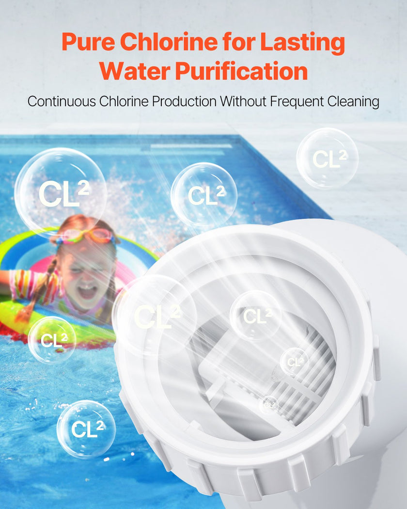 VEVOR Salt Water Chlorinator System W3T-Cell-15 for In-Ground Pool 40000 Gallons