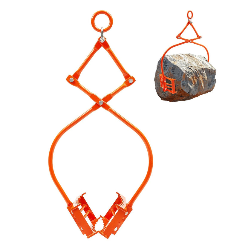 VEVOR 24in Stone Lifting Tongs 2 Claw Steel Rock Tongs Swivel Log Grapple