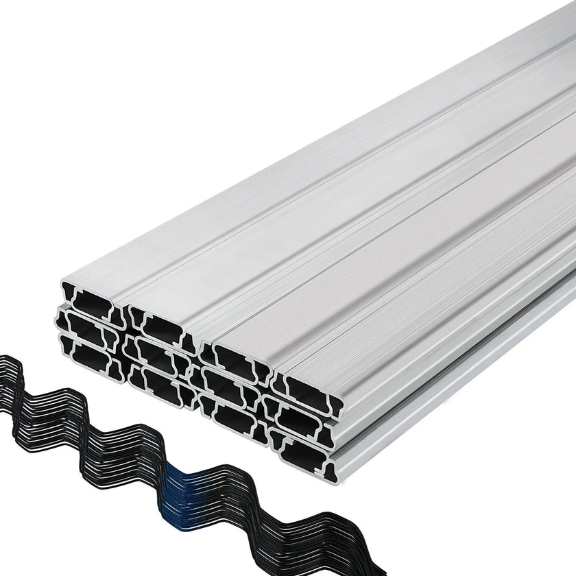 VEVOR Greenhouse Wiggle Wire &Aluminum Alloy Spring Lock U-Channel 6.56ft 40PCS