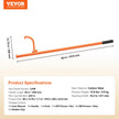 VEVOR Cant Hook Tool 59 in Heavy Duty Steel Log Roller Forestry Logging Tools
