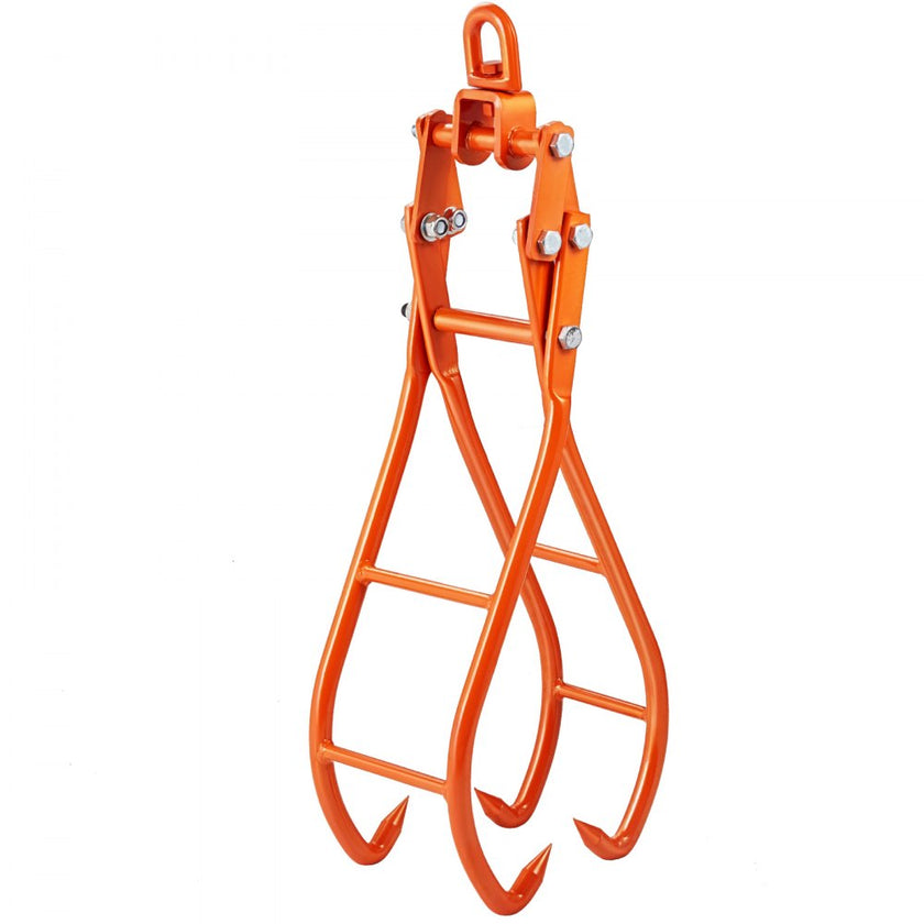 VEVOR Timber Claw Hook, 28 inch 4 Claw Log Grapple for Logging Tongs, Swivel Steel Log Lifting Tongs, Eagle Claws Design with 2205 lbs/1000 kg Loading Capacity for Tractors, ATVs, Trucks, Forklifts